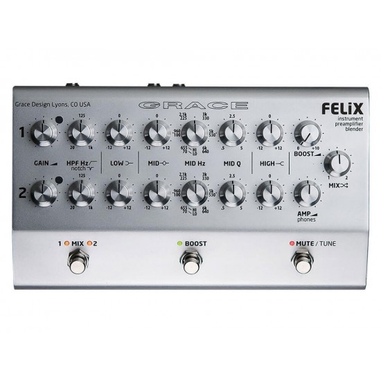 GRACE DESIGN - FELiX - STUDIO QUALITY 2-CHANNEL INSTRUMENT & MIC PREAMPLIFIER / DI / EQ GRACE DESIGN - FELiX - STUDIO QUALITY 2-CHANNEL INSTRUMENT & MIC PREAMPLIFIER / DI / EQ