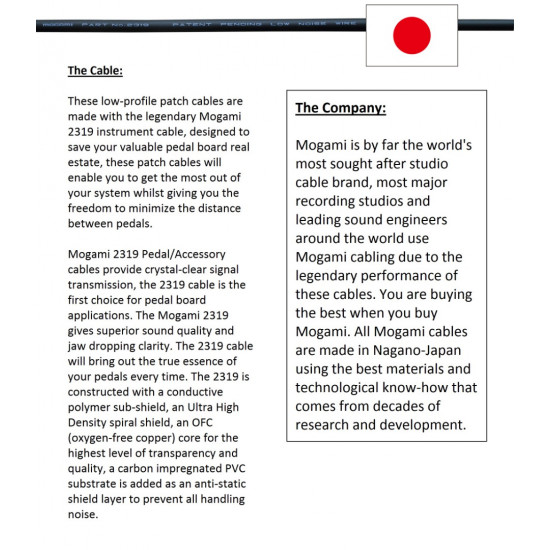 18" Mogami / Eminence - Patch Cables