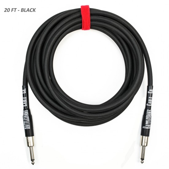 RATTLESNAKE - 20 FT - STANDARD INSTRUMENT CABLE - STRAIGHT TO STRAIGHT NICKEL PLUGS