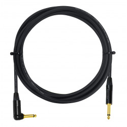 10 ft Angled to Straight Guitar & Bass Instrument Cable -Using Mogami 2524, & Neutrik Gold Mono TS Plugs