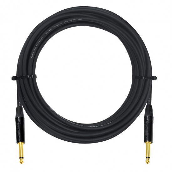 16 ft Straight to Straight Guitar & Bass Instrument Cable -Using Mogami 2524, & Neutrik Gold Mono Ts Plugs