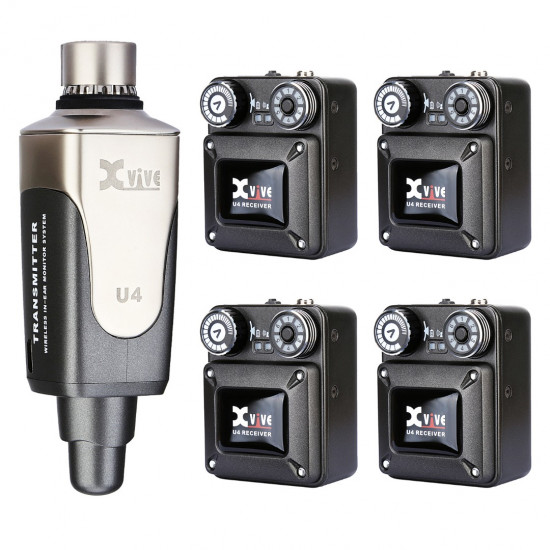 Xvive U4R4 Four-pack U4 In-Ear Monitor Wireless System