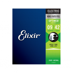 Elixir® - Electric Nickel Plated Steel Strings with OPTIWEB™ Super Light 09-42
